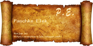 Paschke Elek névjegykártya